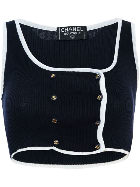 croptop chanel|chanel denim top.